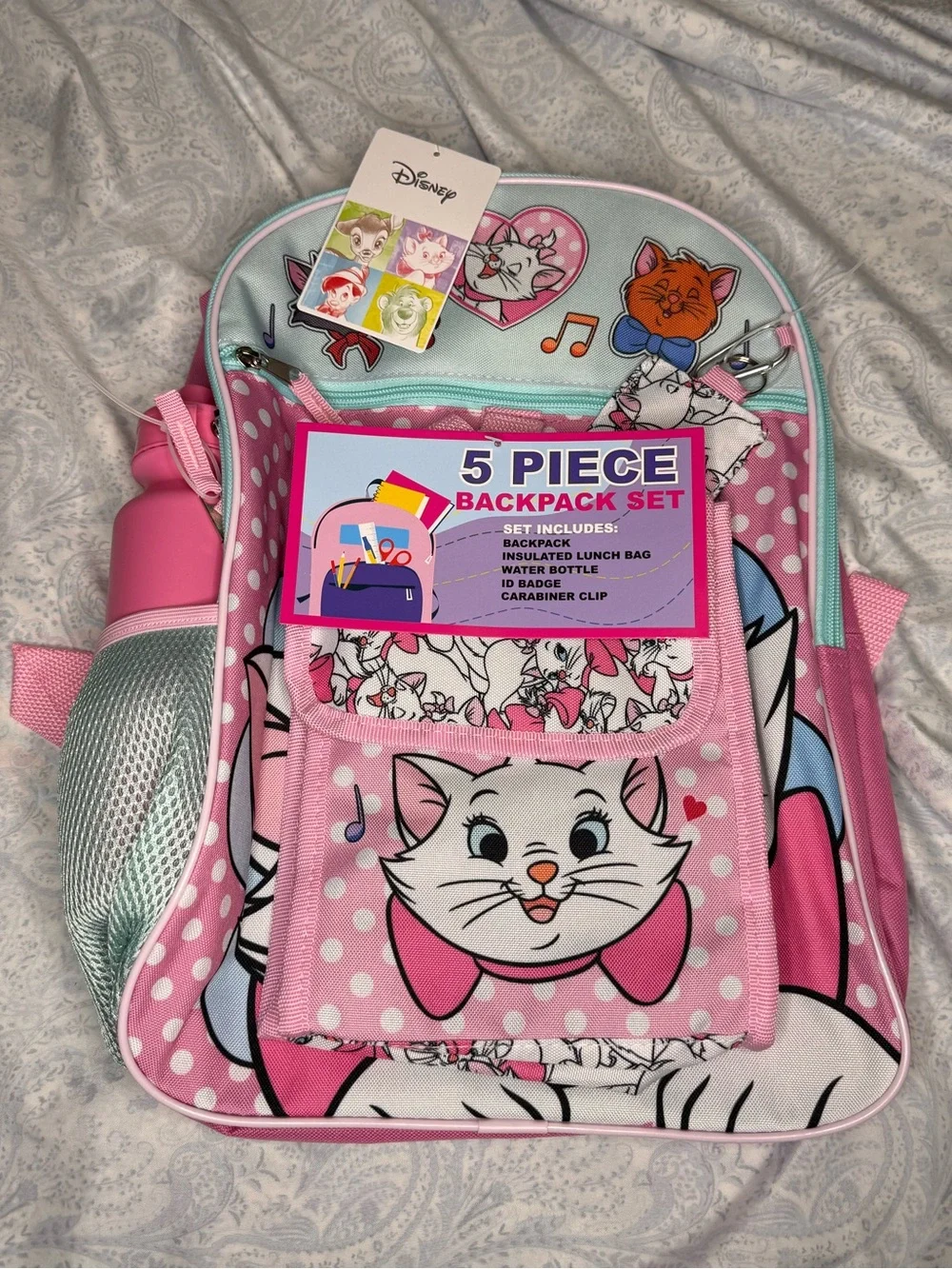 The Aristocats Marie, Berlioz & Toulouse 5 Piece Backpack Set